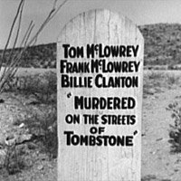 A tombstone in Boot Hill Cemetery